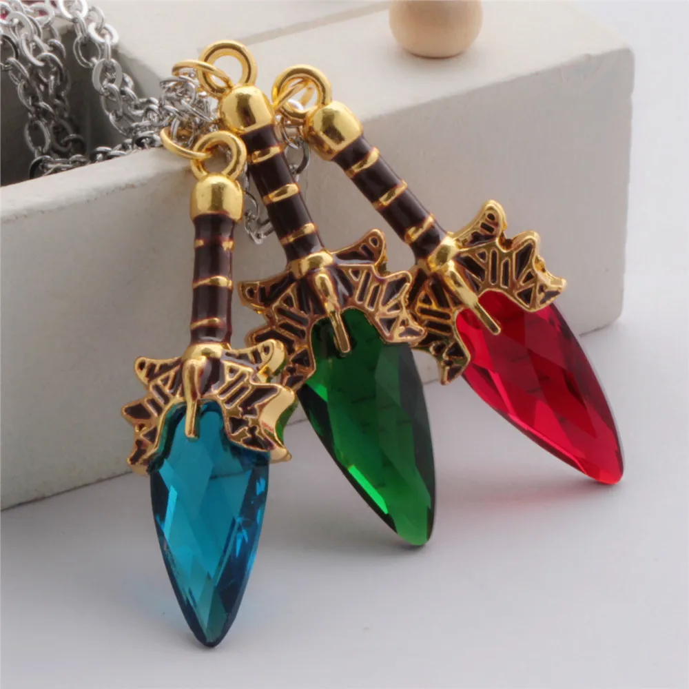 Wholesale New Arrival Dota 2 Aghanim's Scepter Necklace Blue Red Green Zinc Alloy Pendant Great Gift for Boy Girl Friend Funs