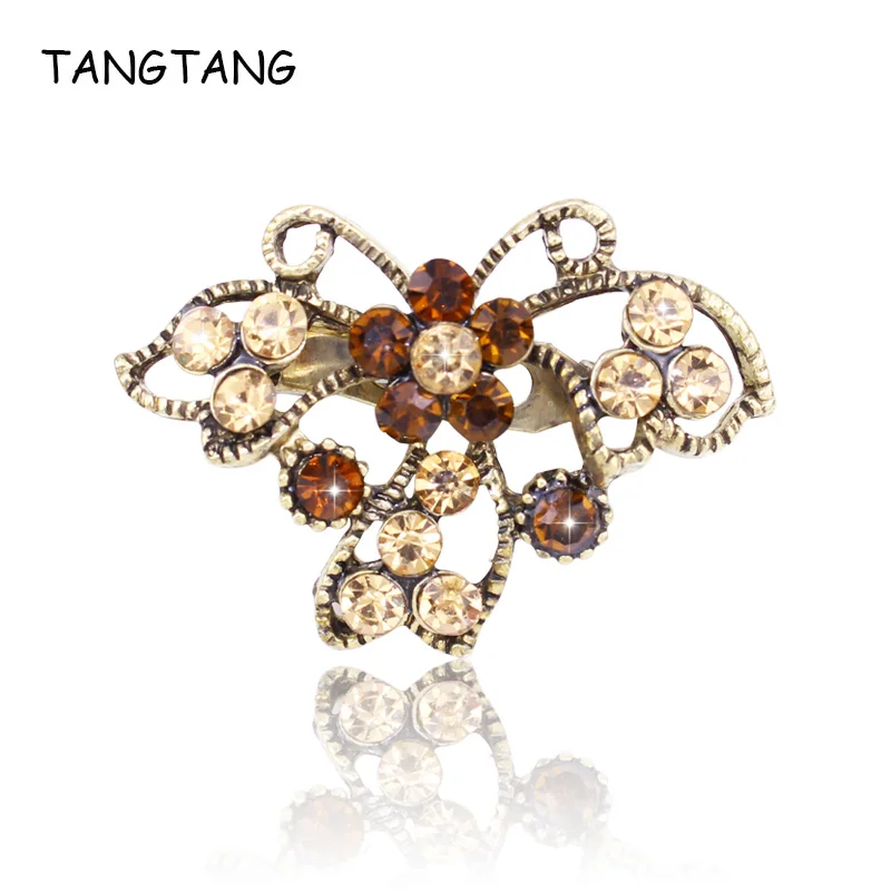 TANGTANG Brooch Pin Set Red/Blue Brooches For Women Bronze Plated Fashion Jewelry Womens Accessories 2019 New Year Gift ART350