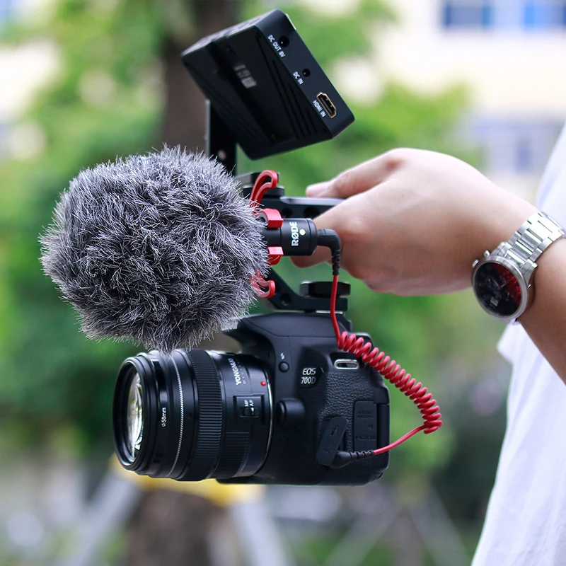 Держатель для цифровой зеркальной камеры с верхней ручкой, адаптер для холодной обуви, ручной стабилизатор, выдвижная штанга для микрофона, светодиодный светильник, монитор Canon Nikon