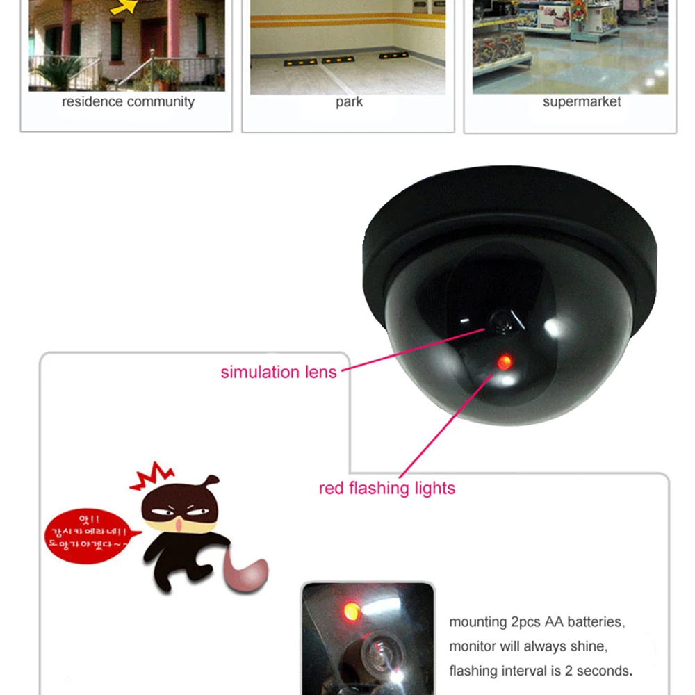 4 PCS MINI Ceiling Dummy Camera use in home anti theft CCTV IR Simulation Camera Fake surveillance Battery not include