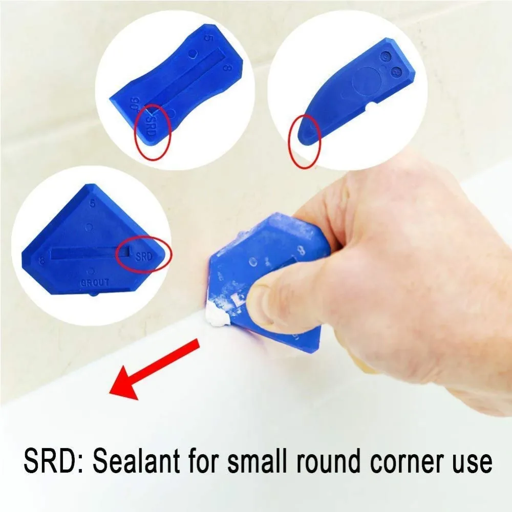 Free Ship 5 Pcs/set of Caulking Tool Kit Silicone Sealant Finishing Tool Grout Scraper Caulk Remover Caulking Buddy