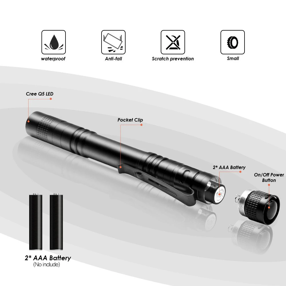 LED Pen Flashlight Pocket-size LED Pen Torch Portable Mutifunction Flashlight for Specialist Repairing Working Doctor Mechanic