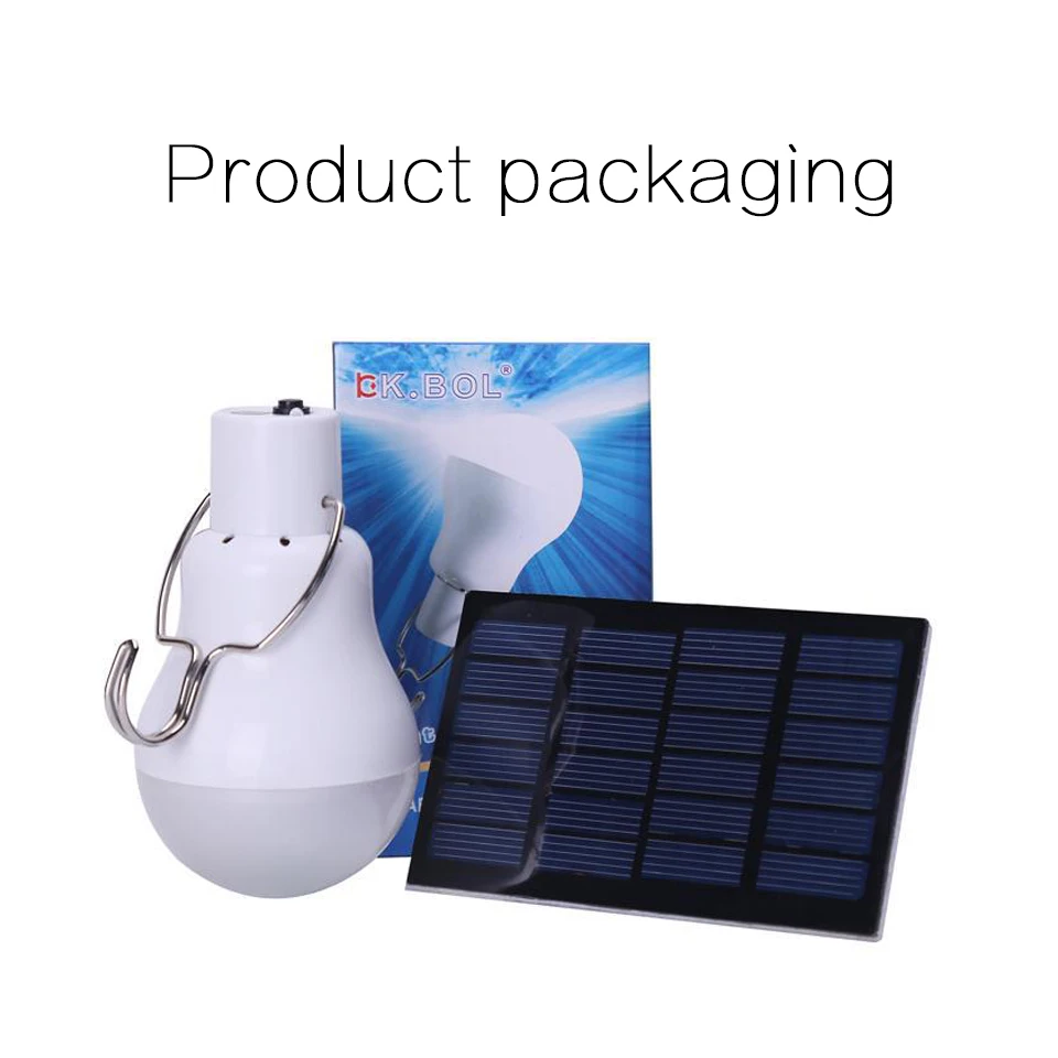 LED Solar Powered Portable Led Bulb Lamp Solar Energy-Saving Lamp LED Lighting Solar Panel Camping Light Equivalent To 15w