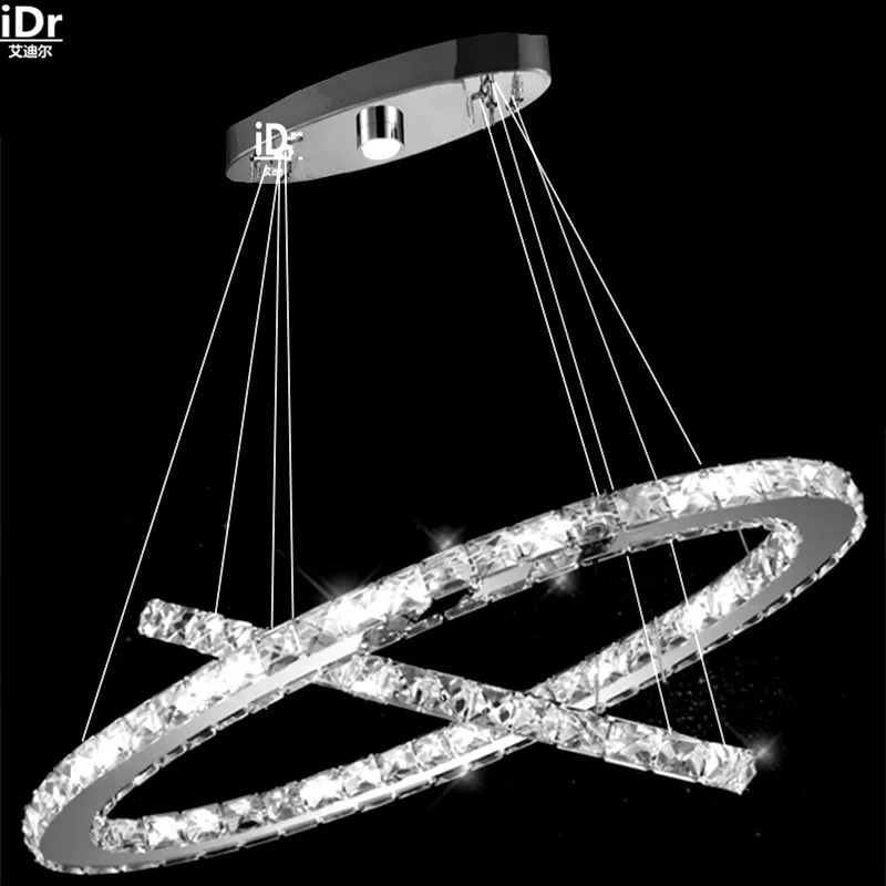 

2 Ring oval LED K9 Crystal LED Pendant Lights Modern Crtstal lamp NEW Hot sale Diamond Restaurant lights