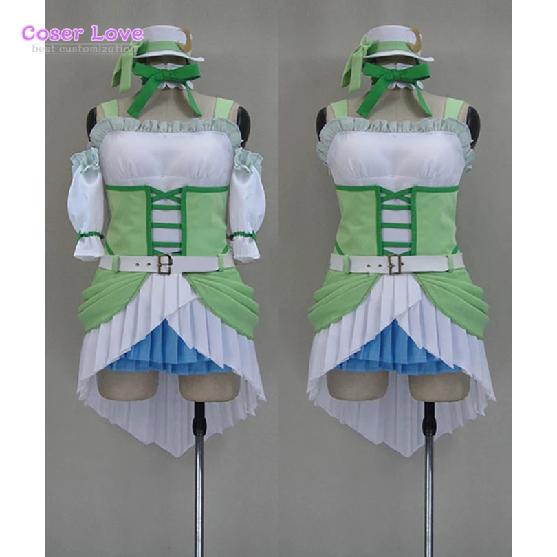 LOVELIVE Dancing stars on me Hoshizora Rin Green Cosplay Costume Halloween Carnaval Christmas Costume