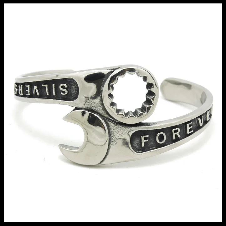 

Top Selling Cool Design Wrench Bracelet 316L Stainless Steel Band Party Fashion Biker Spanner Bracelet