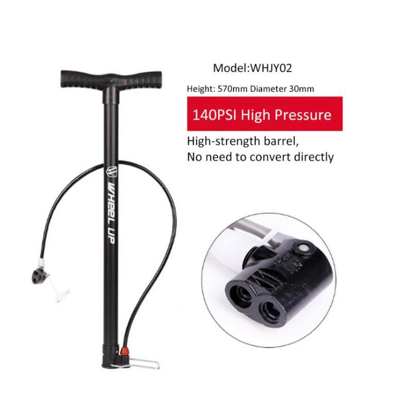 Bicycle Pump Portable Cycling Air Pump Inflator High Pressure MTB Mountain Bike Multi-functional Pumps With Gauge 200PSI