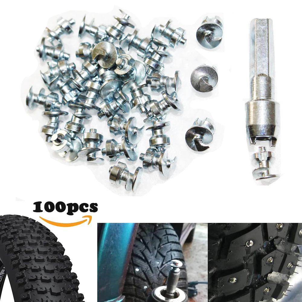 

100pcs Tyre Spikes for Bicycle Shoes Boots Motorbik Truck snow studs for fatbike Screw in Tire Stud Fishing Pernos de Tornillo