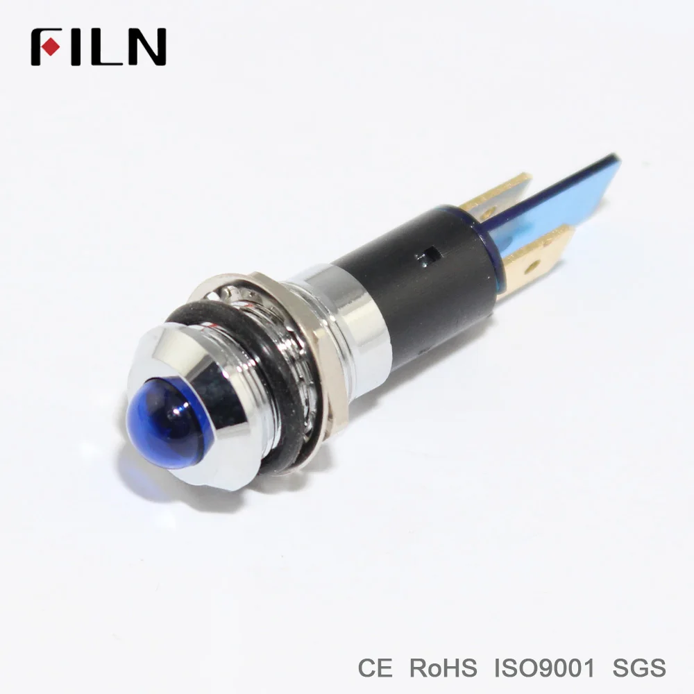 FILN metal pilot lamp pilot indicator signal lamp 10mm red yellow blue green white 12v 24v 110v led