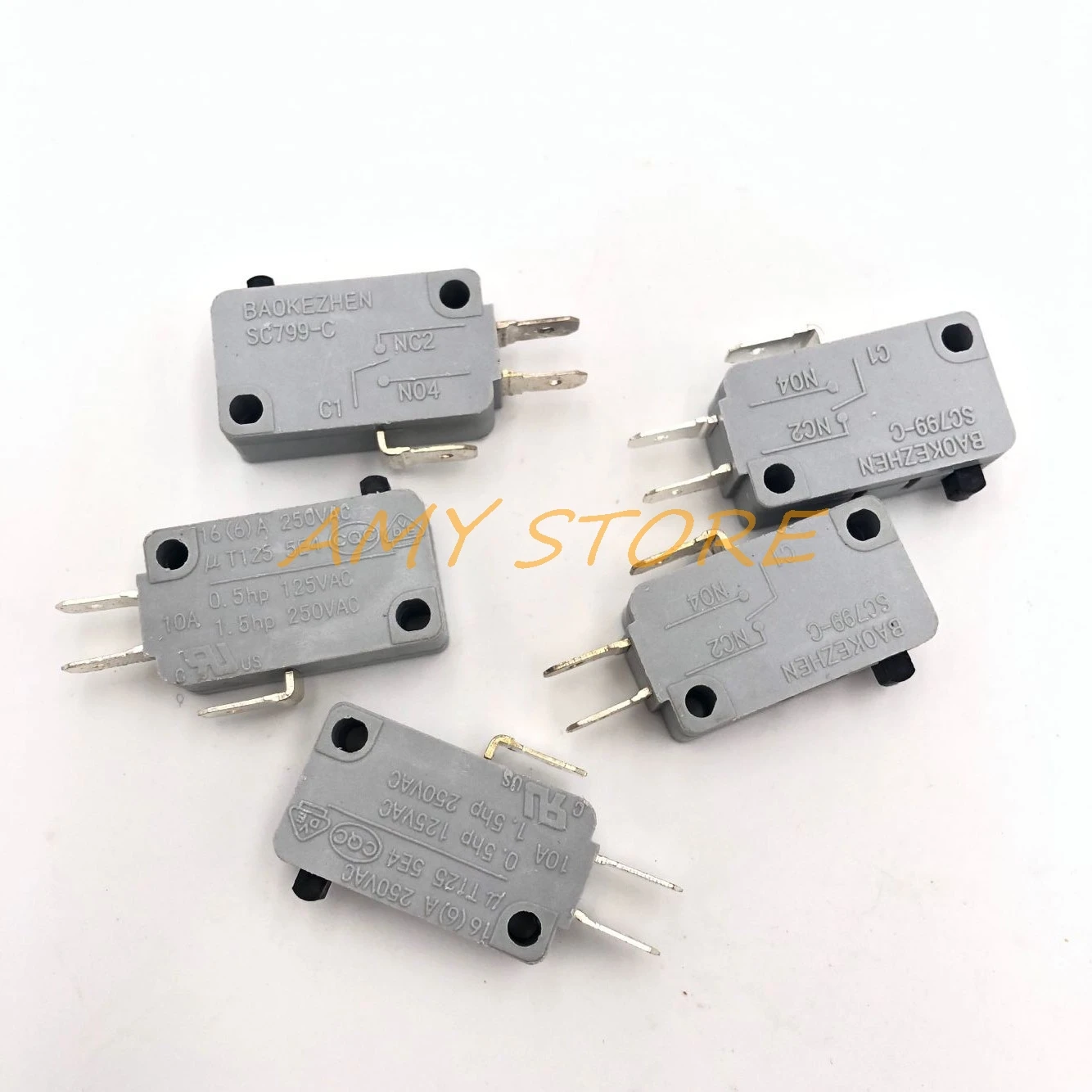 5pcs LXW-16 250VAC 15A(16A) SPDT 1NO 1NC 3P Red Momentary Pushbutton Limit Microswitch Electric Teapot Cooker Accessories