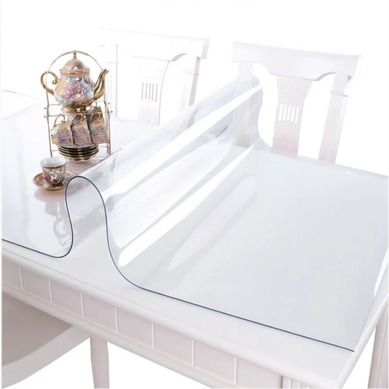 

Thick Pvc Table Covers 1.5mm/2mm/3mm Transparent Tablecloth Rectangle Protector Desk Pad Soft Glass Dining Top Table Cloth Dec