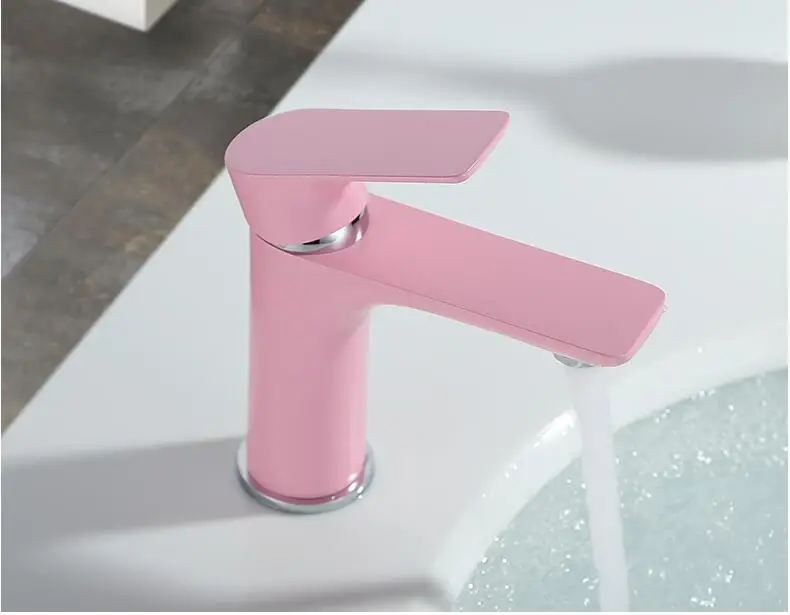 Roze Love Color Badkamer Wastafel Kraan Warm En Koud Kraan Messing Bassin Kraan Wit Of Zwarte Gootsteen Kraan Enkele Handgreep Waterkraan