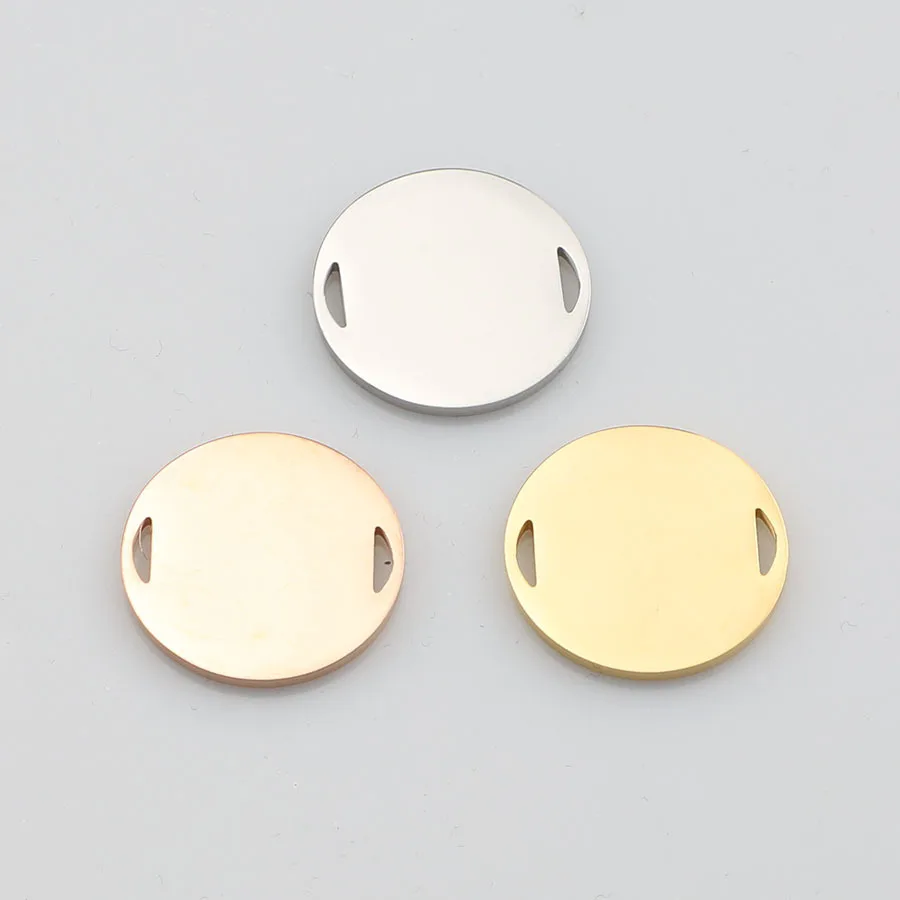 

20pcs 20mm Gold Color Stainless Steel Blank Round Connector charm Circle pendant For Necklace DIY Handmade Jewelry Making