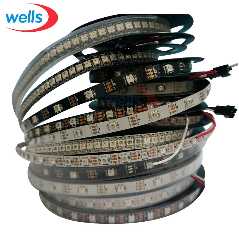 4M/5M Volle Farbe WS2812B Smart Pixel Steuerung Led-streifen 30/60/144leds/m Einzeln Adressierbaren 5V Wasserdicht/Nicht-Wasserdicht