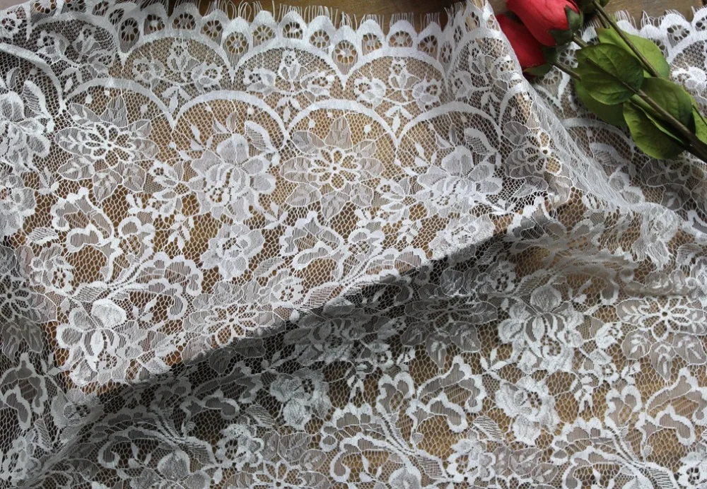 9Meters Wide45cm Good quality eyelash lace accessories cloth skirt home textile decorative fabric TX355