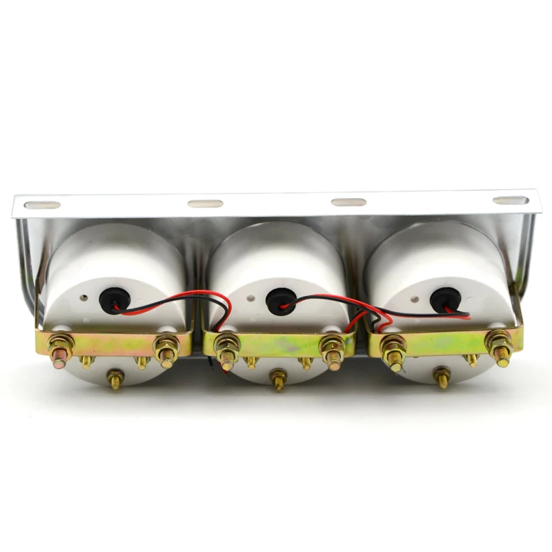 3 IN 1 Kit Gauges 52mm Water Temp Oil Pressure Oil Temp Gauges Chrome Housing White Face With Sensor