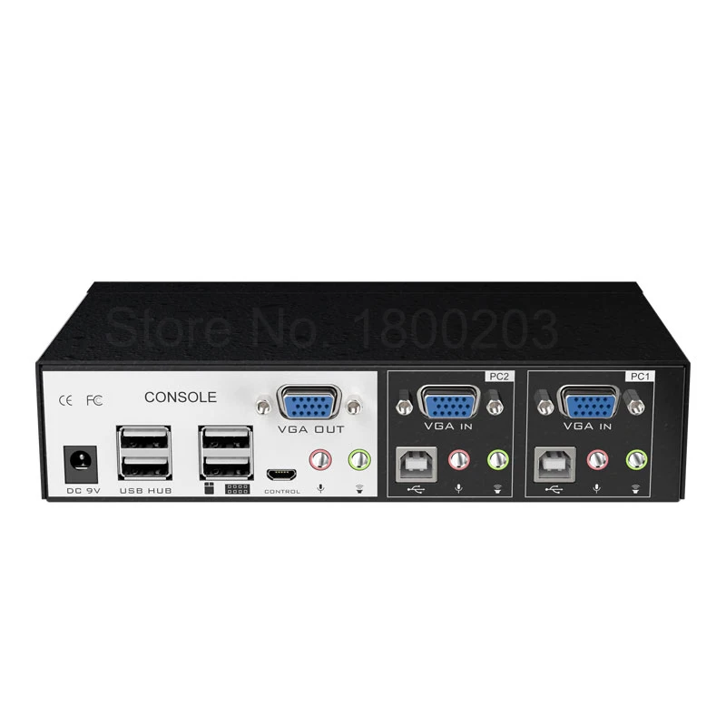 MT-Viki Thiết Kế Mới Cao Class VGA USB KVM Switch 2 Port phím nóng Có Dây Điều Khiển Từ Xa với Âm Thanh Mic Cáp Gốc Power Adapter