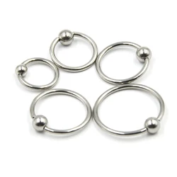 100piece Stainless Steel Nose Septum Clicker Stud Ear Tragus BCR CBR Captive Bead Ring Jewelry Piercing Labret Lip Earring Helix