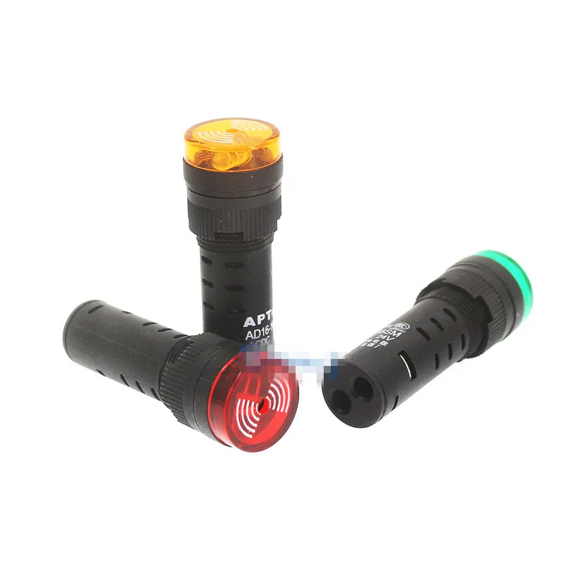 Luz de Flash de señal, 2 AD16-16SM, AC 110V, 220V, 380V, 16mm, rojo, amarillo, verde, negro, LED, zumbador activo