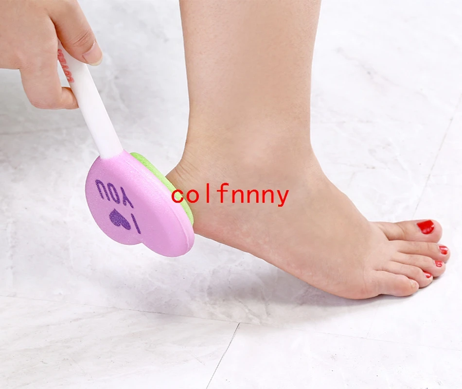 

600pcs/lot Foot Bath Random Color Love shape Foot Hard Dead Skin Remover Pedicure Buffer Block Grinding Foot Tools