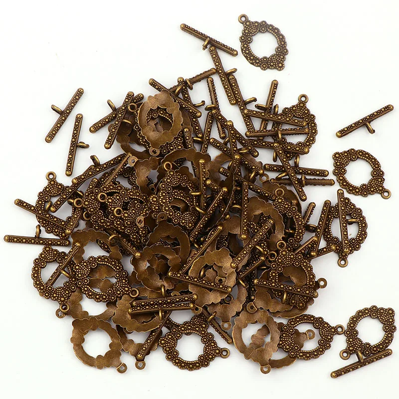 10PCS Fashion Antique Bronze Color OT Toggle Buckle Connectors Fit Bracelet Necklace Clasps DIY Jewelry Findings Accessories