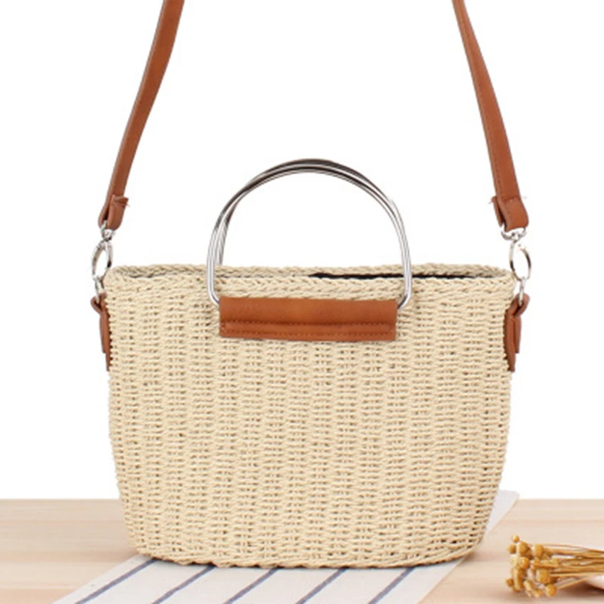

Sweet lady wind single shoulder portable dual-use straw bag leisure vacation beach woven bag wild commuter bag