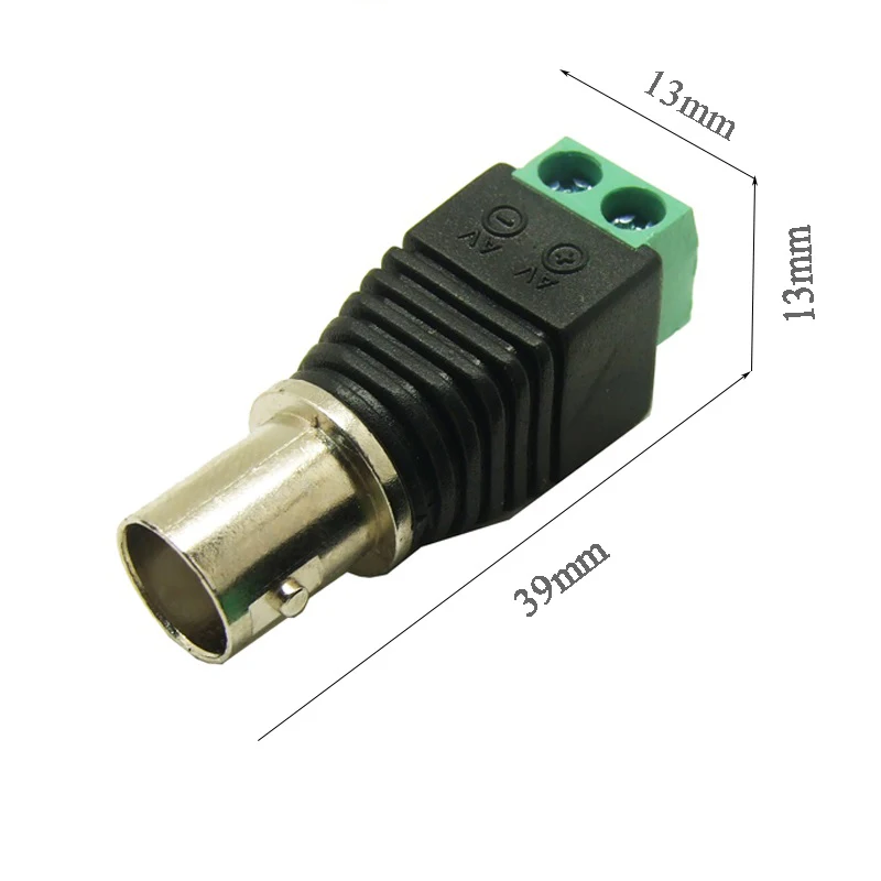 100 pçs/lote CCTV Conector BNC Fêmea Jack Adaptador Coax Vídeo Balun BNC Cat5 Cat6 Plugue Fêmea para o Sistema de Segurança