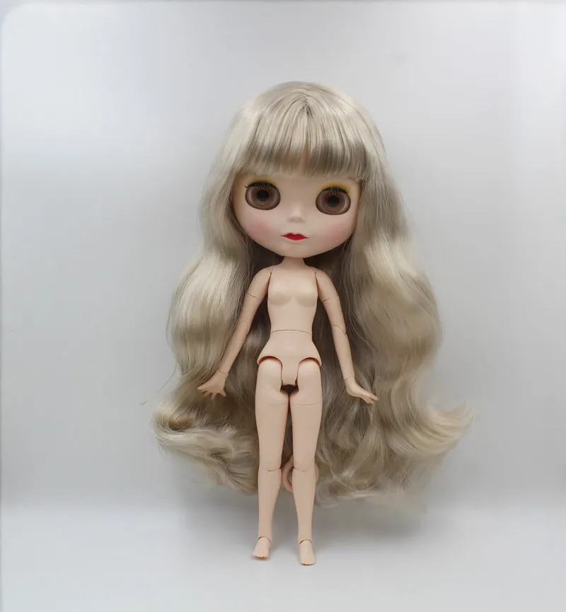 

Blygirl,Silver bangs curly hair,Blyth doll, 1/6 nude doll, 19 joint, new face shell doll, you can make up for her, wear clothes