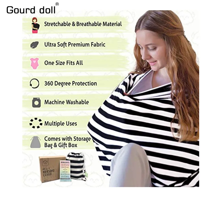 Kalebas Pop Verpleging Borstvoeding Privacy Cover Baby Sjaal Baby-autozitje Wandelwagen Borstvoeding Sjaal Verpleging Covers