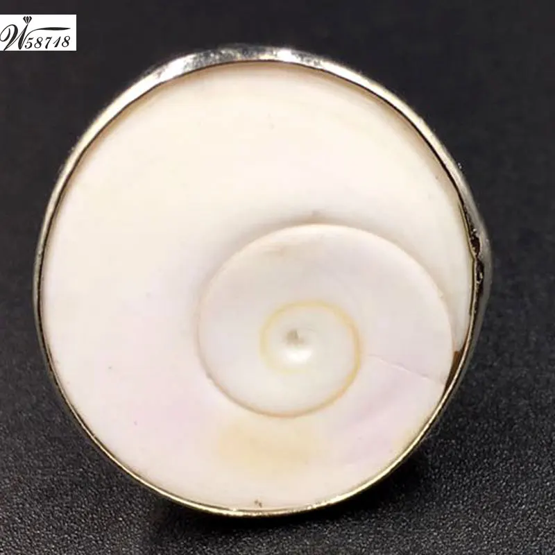 Fashion Jewelry Mother of pearl Shell Snail Beads Ring  adjust size 7~12\