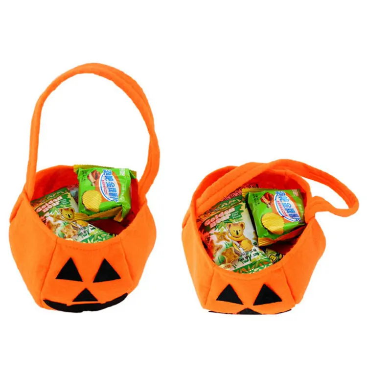 

New Arrive Halloween Smile Pumpkin Bag Kids Candy Bag Children Handhold bag Party Supplies Treat