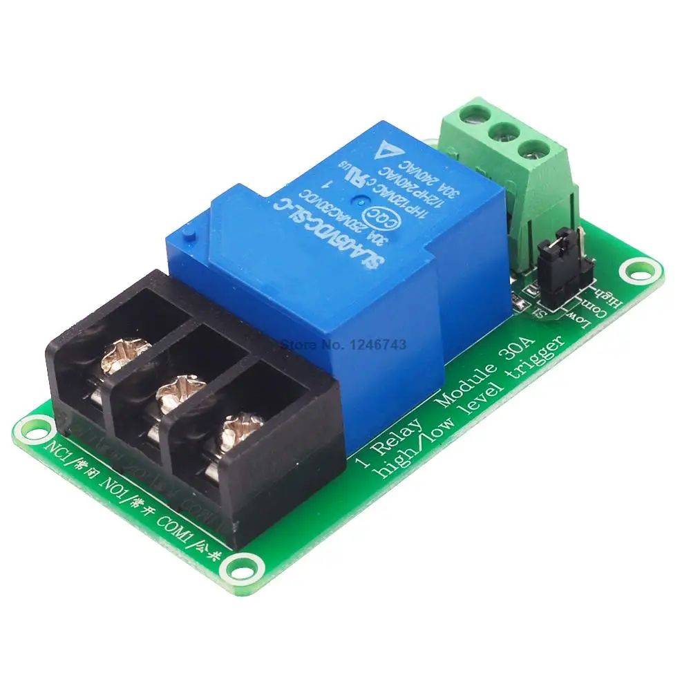 1 Channel 5V 30A Relay Board Module Optocoupler Isolation High/Low Trigger