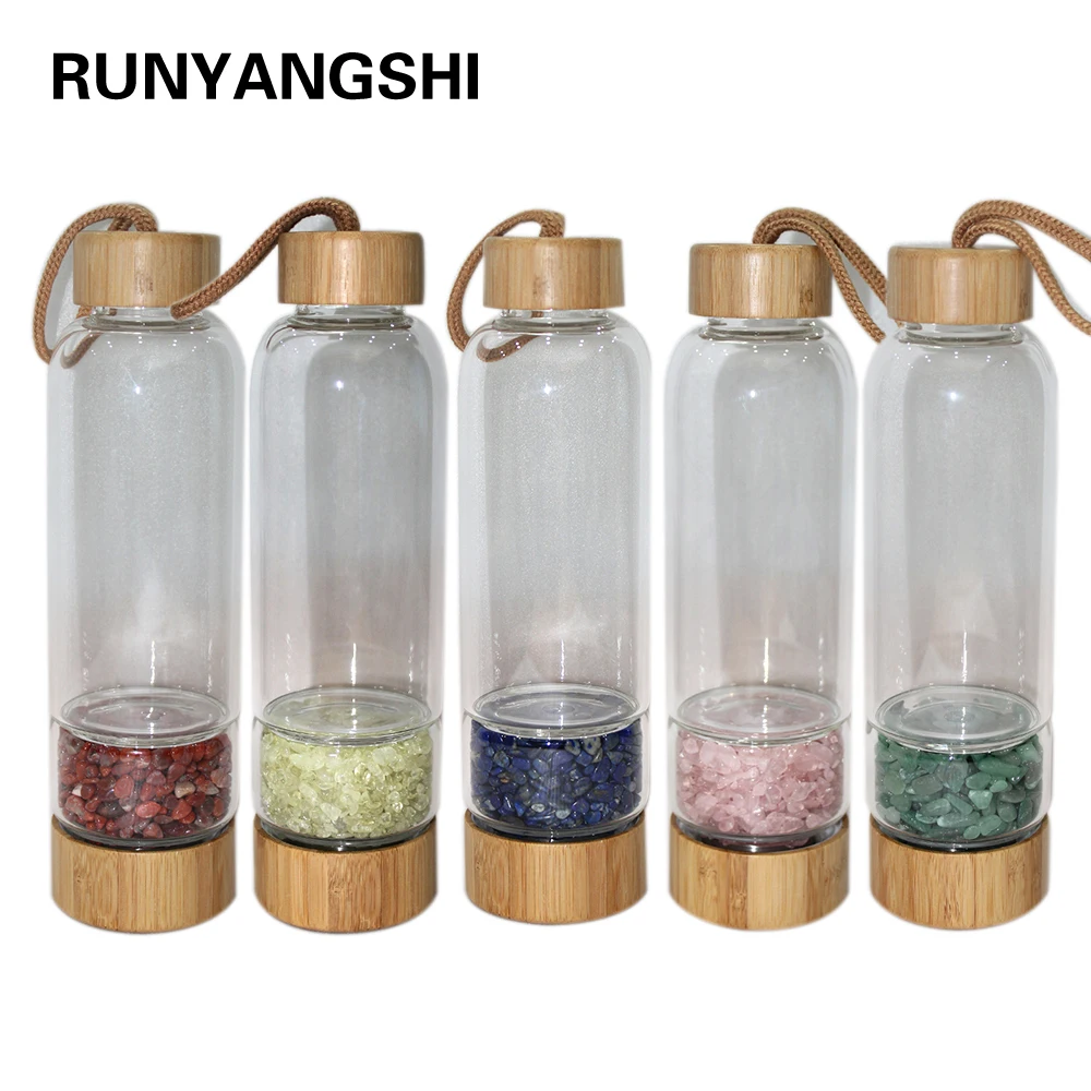 Wholesale Natural Quartz Irregularity Crystal Gravel Bottle Glass Water Gravel Stone Cup Gift giving Drinkware