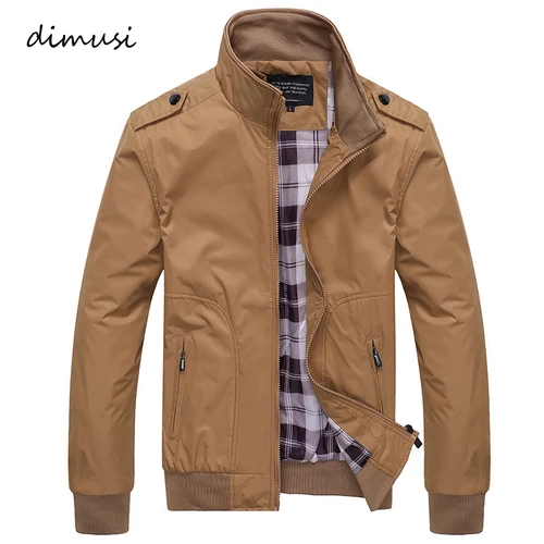 Imagen 1 del producto Primavera otoño cazadora para hombres Casual hombres Color sólido ropa deportiva abrigos hombres Stand Collar Slim Fit gabardina de negocios chaquetas 6XL