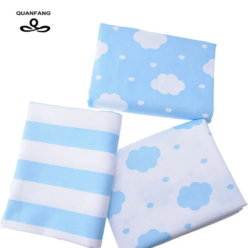 Nuvole Stampato Twill di Cotone Tessuto Per Cucire Quilting Cielo Blu Del Tessuto Del Bambino Letto Lenzuola Indumenti Da Notte Dei Bambini del