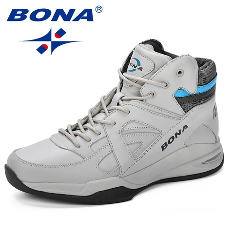 Мужская обувь для баскетбола BONA Basket, уличная спортивная обувь на плоской подошве с высоким берцем, удобные кроссовки