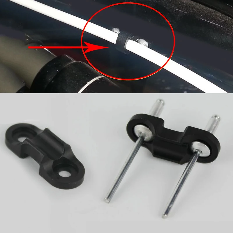 MUQZI 2PCS Bike Bicycle Brake Shifter Cable Line Pipe Buckle Base Aluminum Alloy Base Cycling Wire Tube Clamp Base Accessories