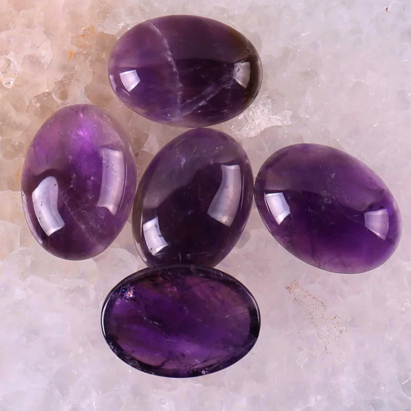 30x22MM Amethyst Bead Oval Cabochon CAB Jewelry For Woman Gift Making (2pcs/lot) H054