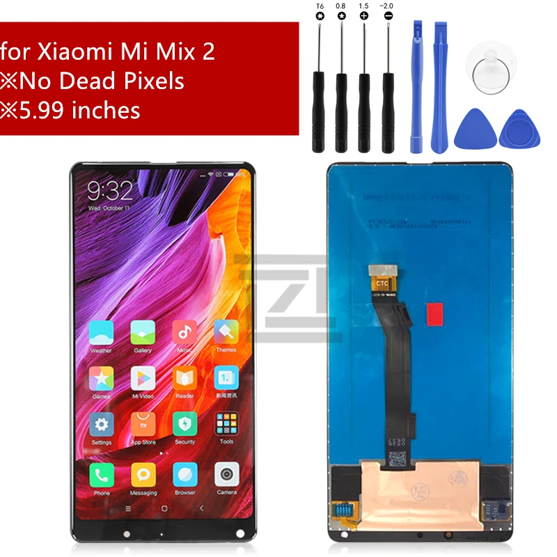 For Xiaomi Mi Mix 2 lcd display touch screen Digitizer Assembly screen Replacement for Xiaomi Mi Mix 2 with frame Repair Parts