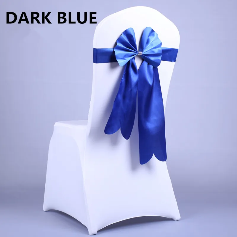 9 colors PU free tie elastic force fish tail bowknot wedding chair cover wedding party decoration 10pcs/lot