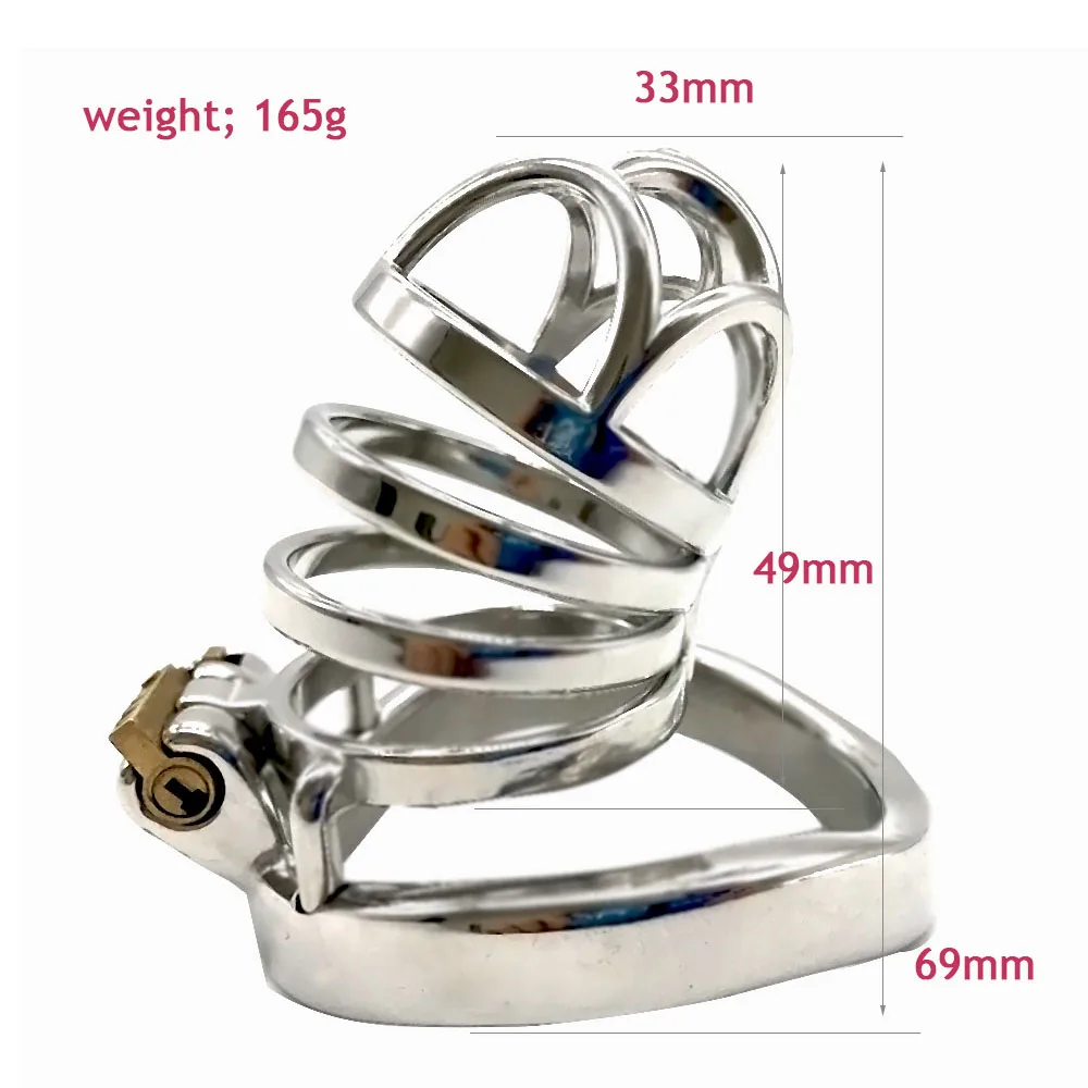 Male Chastity Devices Stainless Steel Cock Cage For Men Cock Lock Bondage Adult Product Metal Chastity Belt Penis Ring Sex Toys