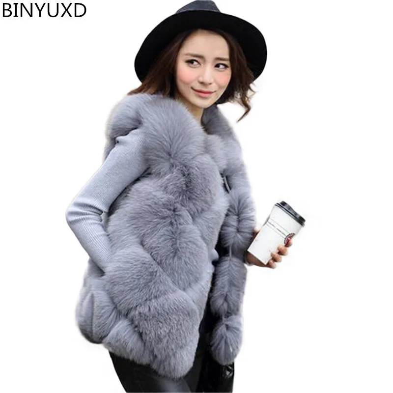 Hot 2022 Nieuwe Winter Fashion Faux Fur Vest Vrouwen Bont Vest Bontjas Vos Jas Vrouwelijke Jas Dames Maat S-Xxxlfree Vervoer