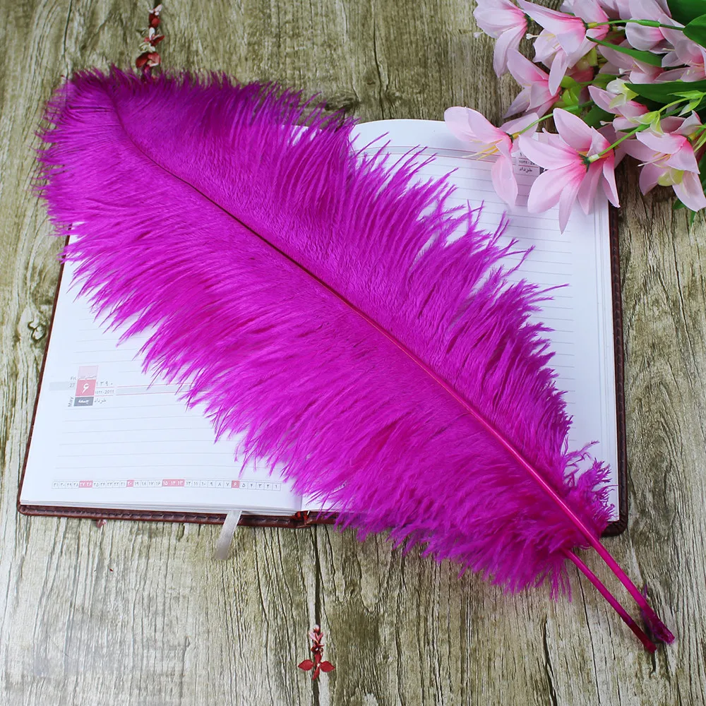 

HOT! 50pcs/lot 50-55cm/20-22"Mei red ostrich feather plume wedding decoration black feather ostrich plumage Free shipping