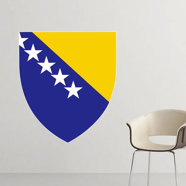 Bosnia and Herzegovina National Emblem Country Symbol Mark Pattern Wall Sticker Art Decals Mural DIY Wallpaper for Room Decal