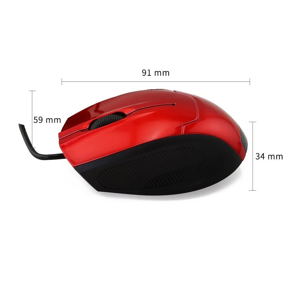 CHYI ماوس كمبيوتر صغير سلكي رخيص مريح ثلاثي الأبعاد ماوس الألعاب البصرية مع كابل يو اس بي أحمر أزرق 1600 ديسيبل متوحد الخواص ألعاب الكمبيوتر الفئران لأجهزة الكمبيوتر المحمول