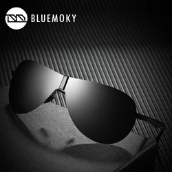 BLUEMOKY Male Rimless Siamese Sunglasses for Men Polarized UV400 Pilot Sun Glasses for Men Polarized Sports Eyewear