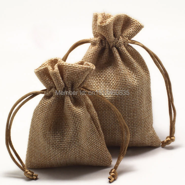 

100pcs/lot CBRL jute/linen/flax drawstring bags&pouch for cosmetic/nuts/cereals,Various colors,size customized,wholesale