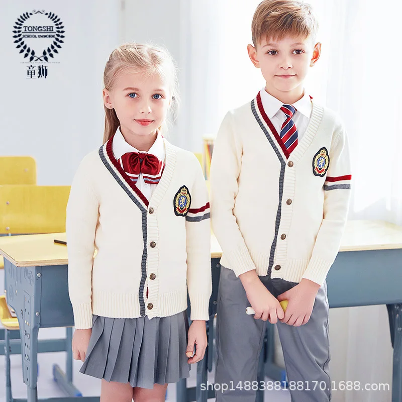 New Students Uniform Boys and Girls Kindergarten Uniforms British Style Suits Kids Nursery Garden Clothes Chorus Clothing D-0561