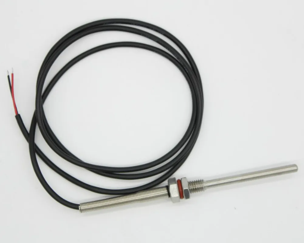 NTC 3950 10K Thermistor Temperature Sensor SUS304 OD 5mm Probe Wire 1m -40~150 Degree Thread M8X1.25 L35mm-300mm