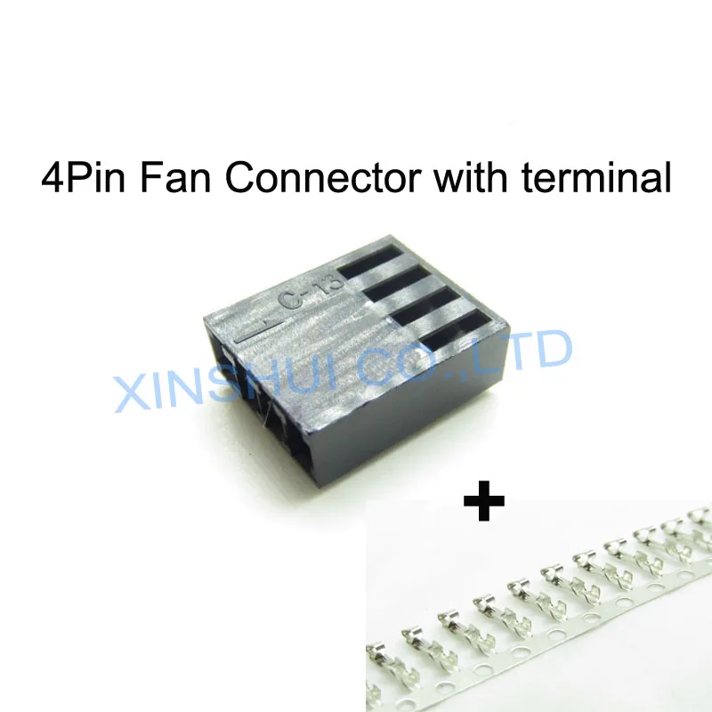 2510 4Pin Fan Female Connector with 4pcs Free Terminal Pins